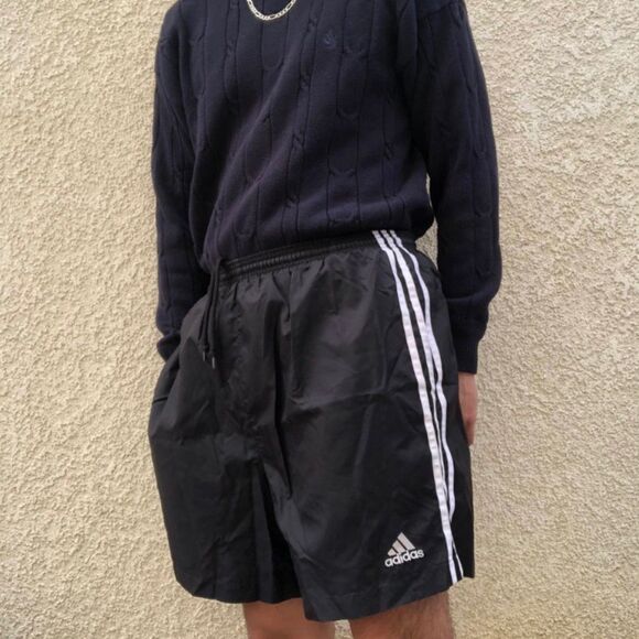 adidas Other - Adidas 90s Rare Satin Soccer Shorts Lisbon Silky Nylon Black White Medium